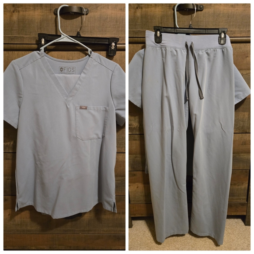 Figs Dusty Blue Scrub Set